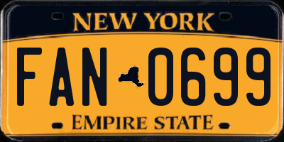 NY license plate FAN0699