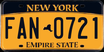 NY license plate FAN0721