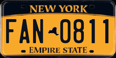 NY license plate FAN0811