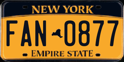 NY license plate FAN0877