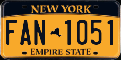 NY license plate FAN1051