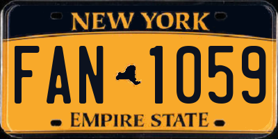 NY license plate FAN1059