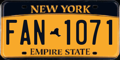 NY license plate FAN1071
