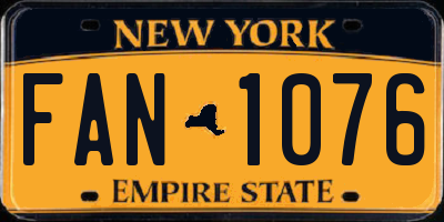 NY license plate FAN1076