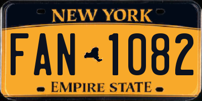 NY license plate FAN1082