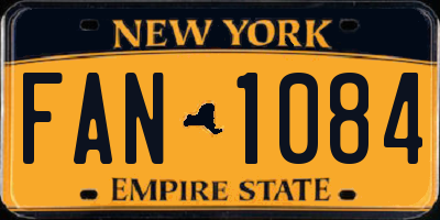 NY license plate FAN1084