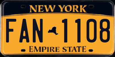 NY license plate FAN1108
