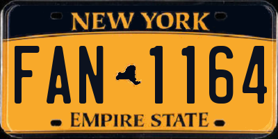 NY license plate FAN1164