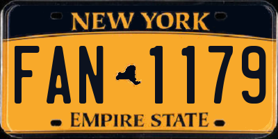 NY license plate FAN1179