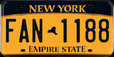 NY license plate FAN1188