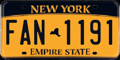 NY license plate FAN1191