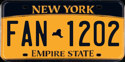 NY license plate FAN1202