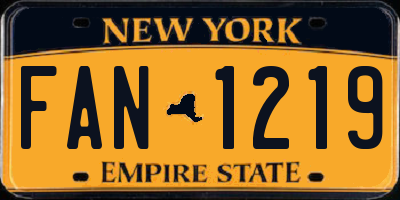 NY license plate FAN1219