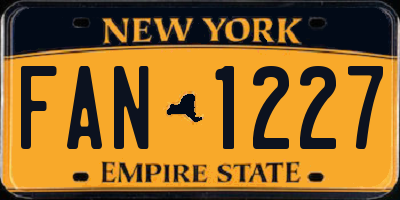 NY license plate FAN1227
