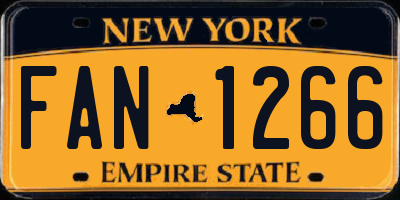 NY license plate FAN1266