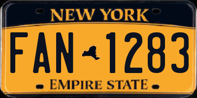 NY license plate FAN1283