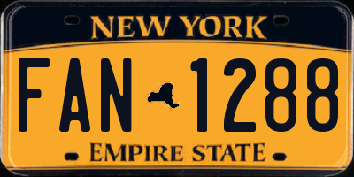 NY license plate FAN1288