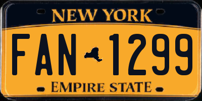 NY license plate FAN1299
