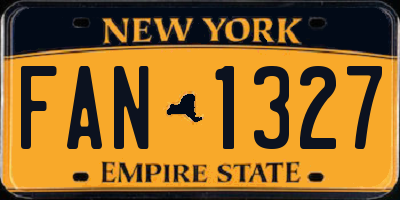 NY license plate FAN1327