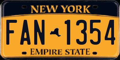 NY license plate FAN1354