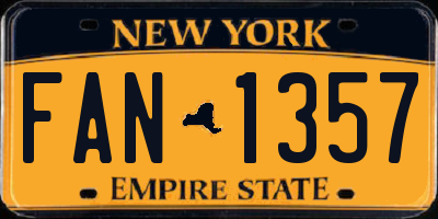 NY license plate FAN1357