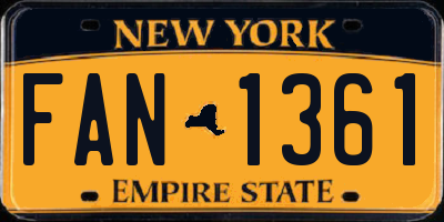 NY license plate FAN1361