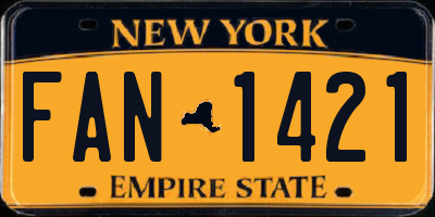 NY license plate FAN1421