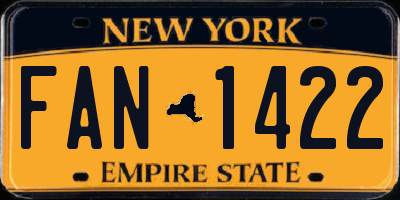 NY license plate FAN1422