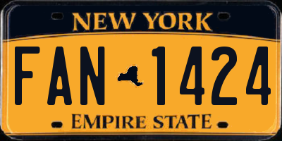 NY license plate FAN1424