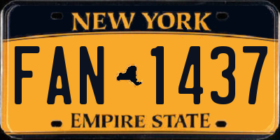 NY license plate FAN1437