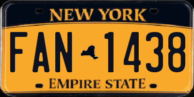 NY license plate FAN1438