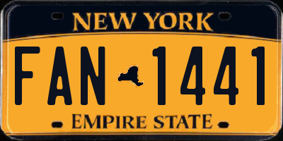 NY license plate FAN1441