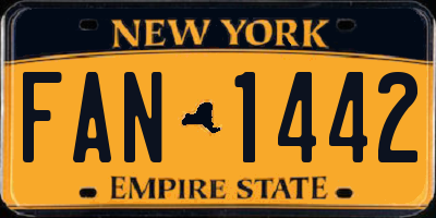 NY license plate FAN1442