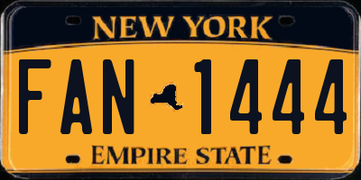 NY license plate FAN1444