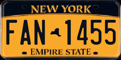 NY license plate FAN1455