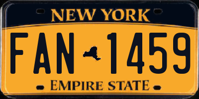 NY license plate FAN1459
