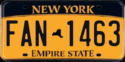 NY license plate FAN1463