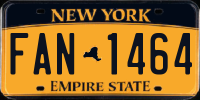 NY license plate FAN1464