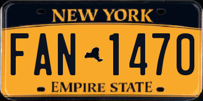 NY license plate FAN1470