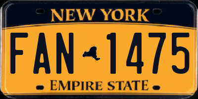 NY license plate FAN1475