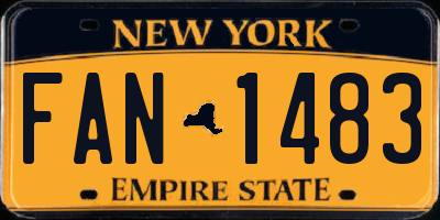 NY license plate FAN1483