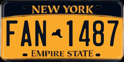 NY license plate FAN1487