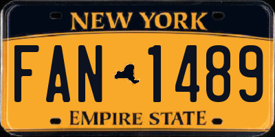 NY license plate FAN1489