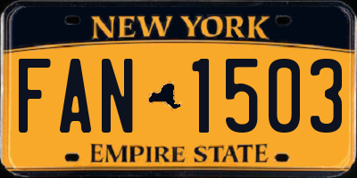 NY license plate FAN1503