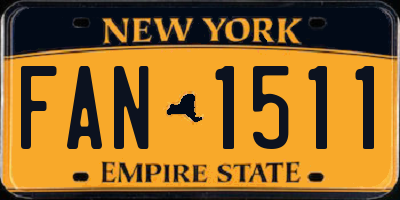 NY license plate FAN1511