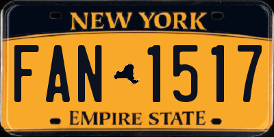 NY license plate FAN1517