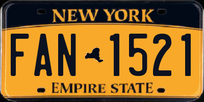 NY license plate FAN1521