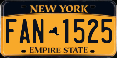 NY license plate FAN1525