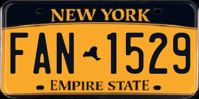 NY license plate FAN1529
