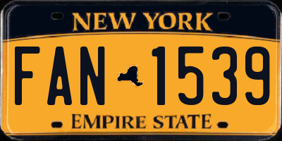 NY license plate FAN1539